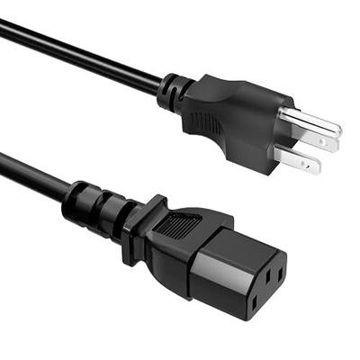3 Prong AC Power Cord 2FT, 90 Angled Plug Replacement Cable, NEMA 5-15P to C13, Compatible with TV, Desktop, Computer, Radio, Monitor, Printer, HP, Samsung, Dell, Asus, ETL 18AWG 125V 10A- Bend Strain