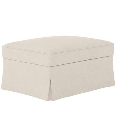 Sofa Cover for IKEA Ektorp Footstool, Ektorp Footstool Cover Ektorp Ottoman Slipcover, Polyester Set with 1 Frame + 1 Cushion Cover, Machine Washable, Beige