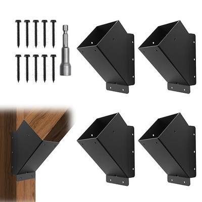 4 Pcs 4"x 4" Pergola Brackets (Actual 5.6‘’x5.6‘’) | 45-Degree Angle Bracket|Corner Support Brackets|Pergola Kit for Gazebo|Deck Porch|Trellis Support Bracket Kit