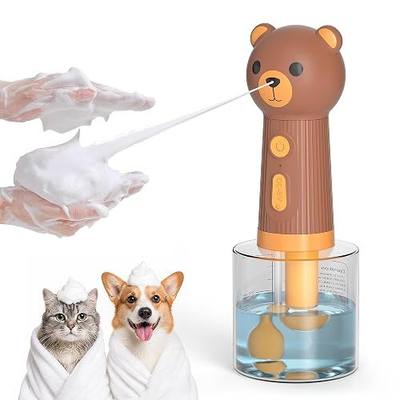 Electric Dog Shampoo Dispenser, IPX7 Waterproof, 400ml Bear Design | Dog Foam Maker, 1200mAh Rechargeable Pet Bath Soap Sprayer, Dog Shampoo Frother, Multi-Use for Home & Outdoor