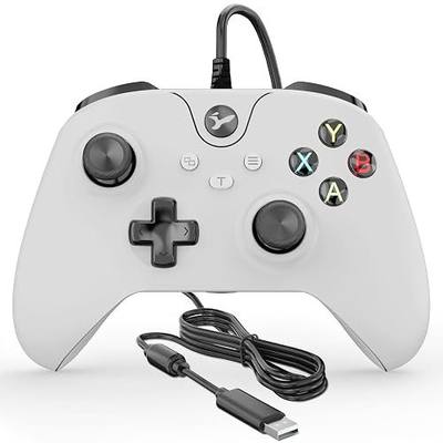 YAEYE Wired Controller for Xbox One, Enhanced Gaming Controller Compatible with Xbox Series X|S / PC Windows 10/11, Plug-and-Play with Dual Vibration Motors 3.5mm Headset Jack, 7.2ft Long USB Cable - White