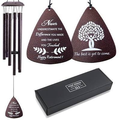 Retirement Gifts for Women 2026 - Happy Retirement Gifts for Women Men Teacher Nurses Coworkers Colleague Friends, Bronze Wind Chimes for Going Away Gift Decorations