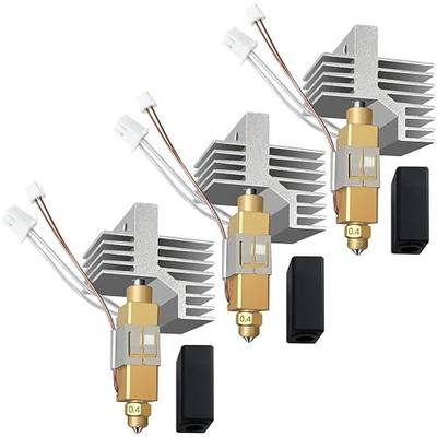 3PK 0.4MM Centauri Carbon 2/CC2 Ceramic Hotend Hardened Steel Brass Nozzle | Detachable Wear-Resistant High Temperature Extruder High Speed Print Head for Elegoo 3D Printer Accessories