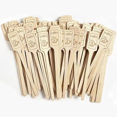 Wooden Coffee Stirrers 6.3 Inch, 108 Pack Odorless Paddle Biodegradable Birch Wood Stir Sticks for Coffee Tea Cocktails, Smooth Burr-Free Food Grade Disposable Drink Sticks for Home Bar Cafe