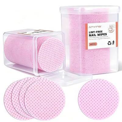Lint Free Nail Wipes, 400PCS Circle Lint Free Wipes Non-Woven Fabric Nail Polish Remover Super Absorbent Soft Cotton Pads for Lash Extensions Glue Cleaning Salon Supplies & Home DIY