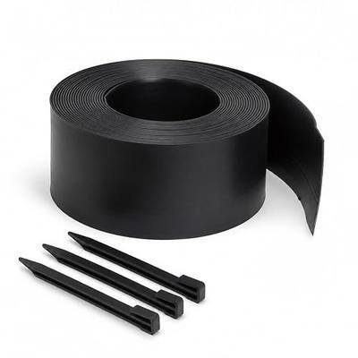 Flexible Landscape Edging Coil, 5IN x 40FT, 24 Spikes | PE Material, Garden, Yard, Pathway, Flower Beds, No Digging, Curved Edges & Mulch Retention, Weather Resistant Garden Border