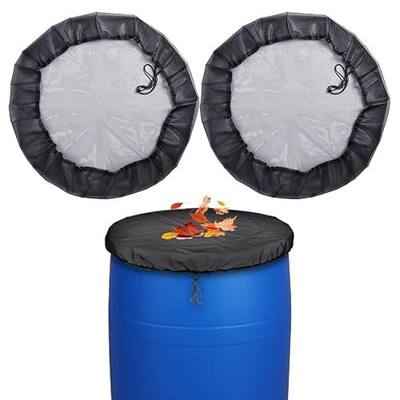 39" Rain Barrel Mesh Cover 2 Pack with Drawstring Water Collection | Rain Collection Barrel Netting Screen Cover Helps Keep Leaves and Debris Out for Water Storage Buckets and Rain Barrels