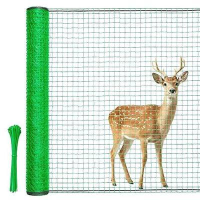 Deer Fence, RIFNY 2.6 x 50 FT Plastic Mesh Fencing Netting for Garden Outdoor Yard, Temporary Fence to Protect Plants Fruit and Ideal for Deer Dogs Chicken (Green)