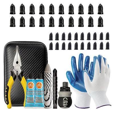 Tire Screw Plug Repair kit, No Tire Removal Needed, Tire Sidewall Repair | Patch Plug Tools & Portable Storage Bag - Quick Flat Tire Repair for Car, Truck, Motorcycle & SUV- 46 Pcs