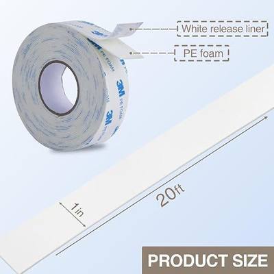 Double Sided PE Foam Tape 1600T,1"x20',Removable Heavy Duty Mounting Tape | Combines Closed Cell Foam with Acrylic Adhesive Coated,Free Damage for Smooth Surface