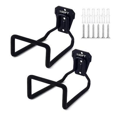 2Pcs Wall Mount Garden Hose Holder Heavy Duty Metal Storage Hook | Heavy duty outdoor hose hanger, suitable for patio, garage, fence and backyard, durable wall-mounted water hose rack