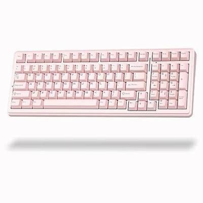 Aula F99 Wireless Silent Mechanical Keyboard, Tri-Mode 2.4GHz/BT5.0/USB-C, Hot Swappable Custom Keyboard, Pre-lubed Linear Switches, Gasket Structure RGB Backlit, Pink Gaming Keyboards for PC/Laptop