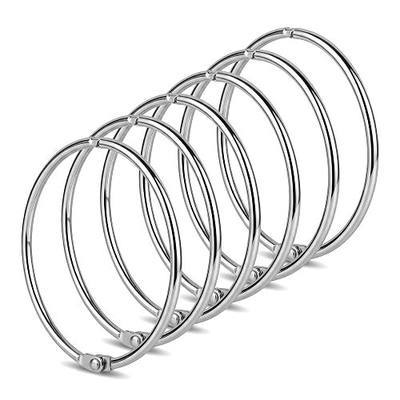 6Pcs 4" Nickel Plated Metal Binder Rings Loose Leaf Office Craft Ring | Heavy duty metal loose leaf rings, great for school, home DIY crafts, index cards, documents and photo storage