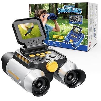 Binoculars for Kids with Night Vision, 48MP HD Digital Camera, STEM Educational Outdoor Toys with 2.4" IPS Screen for Boys & Girls,Birthday Gift for Kids Age 3-12,White
