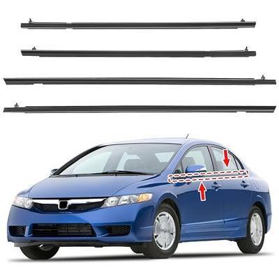 Window Weatherstrip Molding Trim Seal Belt, Compatible with Honda Civic 2006-2011 4-Door Sedan, Outer Door Window Sweeps, Replaces 72410-SNA-A01 72450-SNA-A01 72910-SNA-A01 72950-SNA-A01