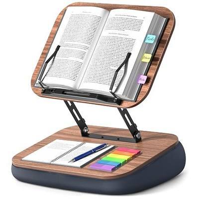 Lap Bean Bag Book Holders for Reading Hands Free, Adjustable Book Stand | Hands-Free Reading Pillow Stands with Page Clips, Book Holder Rest for Bed Desk Couch, Recipe Kitchen Readers Lovers Gifts