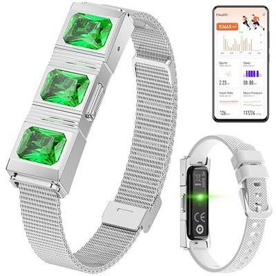 Women's Smart Bracelet with 2 Bands, Health Fitness Tracker, 24/7 Heart Rate/Blood Oxygen/HRV/Sleep Monitor, Fashion Ruby Wristband with Message/Call Reminder Free Subscription