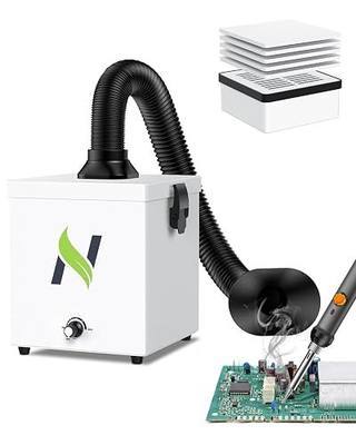 Solder Fume Extractor, 168m³/h Adjustable Suction Smoke Absorber with H13 HEPA, 99.99% Purification Compact Desktop Fume Extractor with Flexible Hose for DIY Soldering Electronic Repair