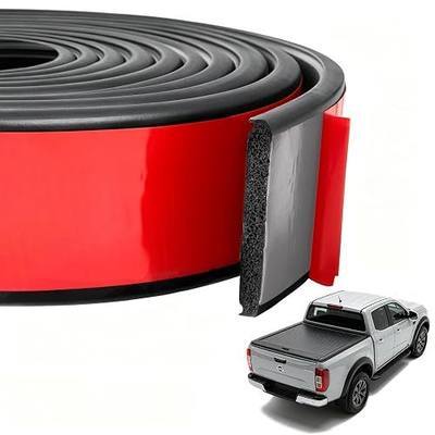 Truck Cap Seal 20FT – EPDM Rubber Strip with Adhesive (2" W x 0.25" H x 25' L) for Camper Shell Seal, Tailgate Seal and Canopy Seal | Supports Over 200 Lbs (Black, 20Feet)