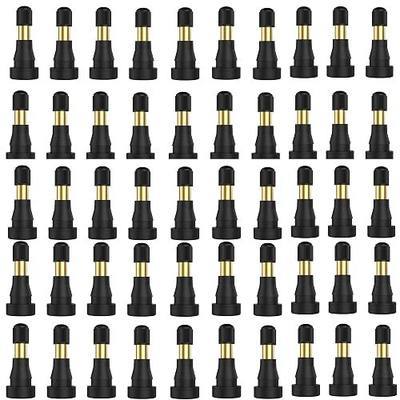 TR600HP High Pressure Tire Valve Stems, 50PCS Rubber Snap-in Valve Stems | 50PCS TR600HP High Pressure Rubber Valve Stems, Snap-in Design for 0.453" Rim Holes, EPDM Construction for Truck Tires