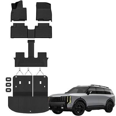 Auxko All Weather Floor Mats Cargo Mat with Backrest Mat for 2027 Kia Telluride Hybrid TPE Liners Accessories Guard Odorless Anti-Slip Floor Liners Trunk Tray with Back Seat Protectors