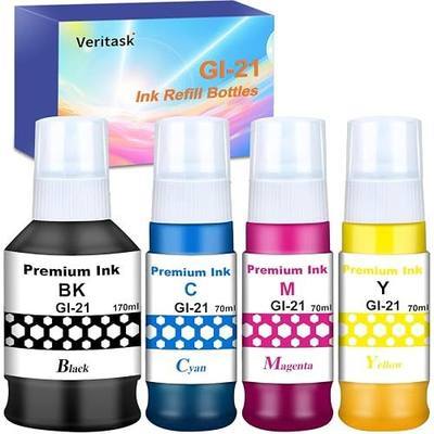 GI-21 G3270 Ink Refill Bottles Replacement for Canon 21 GI-21 GI21 Ink Refill Bottles Compatible with Canon MegaTank G3270 G3260 G2260 G1220 G3290 G3272 G4280 G4270 G3262 G1230 G2270 Printers