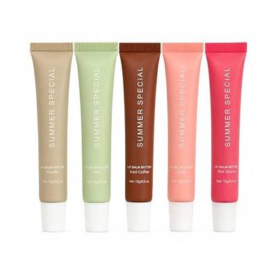 5-Color Summer Special Lip Balm Butter-Shea Butter & Avocado Oil Formula, Lightweight & Non-Sticky, 5 Trending Shades (Vanilla/Mint/Iced Coffee/Cake/Guava), Soften Dry and Lip Care, Gift Box for Teens