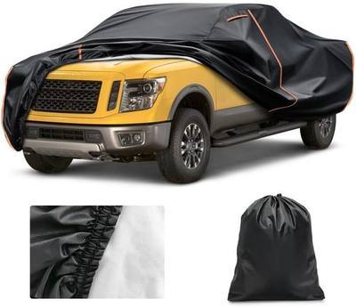 Truck Cover Custom Fit for Nissan Titan 2016-2024, Waterproof PEVA with Cotton Lining, All Weather Sun Rain UV Dust Snow Protection, Pickup Cover with Door Zipper