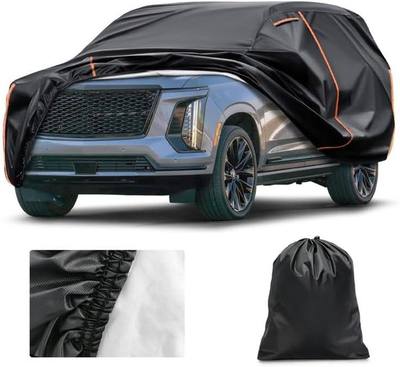 Car Cover Custom Fit for Cadillac Escalade 2021-2026, Waterproof PEVA with Cotton Lining, All Weather Sun Rain UV Dust Snow Protection, SUV Cover with Door Zipper