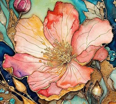 DIAMOND ART CLUB Whispers in Coral & Gold Diamond Art Kits for Adults | Premium Diamond Painting Kit, Fun DIY Crafts for Adults, Square Diamond Art Canvas, 12.3" x 11.1" (31.4 x 28.1 cm)