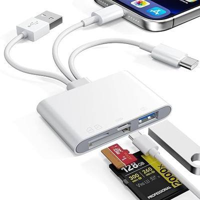4 in 1 SD Card Reader for iPhone,USB-C/Lightning/USB-A,OTG Adapter,Fast Photo Transfer from Digital Camera SD/TF Card to Phone,SD/Micro SD Card Adapter for iPhone,iPad,Android,USB Flash Drive