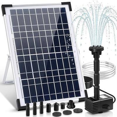12W Solar Fountain Pump, Solar Powered Water Pump with 6 Nozzles & 3.28FT DIY Water Hose, Solar Water Fountain for Outdoor Garden Bird Bath Pond Water Feature