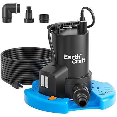 1/4 HP Pool Cover Pump, Automatic On/Off 2774 GPH Submersible Water Pump with 25FT Power Cord, Check Valve & Hose Adapters for Swimming Pools, Hot Tubs, Rooftops