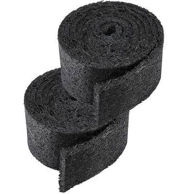 Adnee 140 x 5.5 Inch Reversible Rubber Mulch Mat, 2 Roll Black Recycled Rubber Walkway, Permanent Garden Edging Barrier Mat for Landscaping Plants Vegetables Flowers