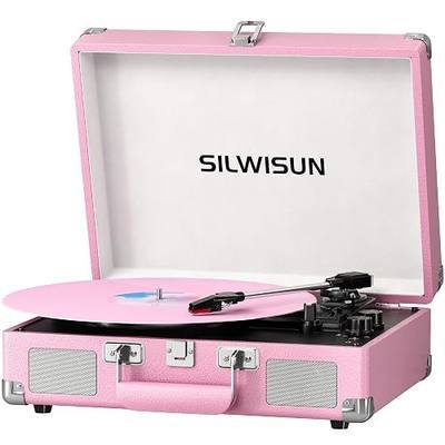 Bluetooth in/Out Record Player with Speakers Turntable | Battery Powered