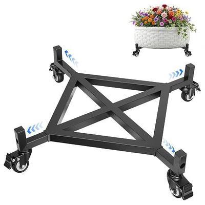 17-29 Inch Adjustable Plant Caddy with Wheels Heavy Duty Rolling Dolly | 530 lbs Load, Reinforced Structure, Tall Safety Lip, 4 Lockable 360° Casters, Adjustable Stand for Indoor Outdoor Planter