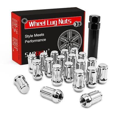 M12x1.25 Spline Lug Nuts, Closed End Acorn Chrome, 35mm 20Pcs+Key | Fit for Subaru and Other Vehicles with M12x1.25 Thread — 60° Conical Seat, 6-Spline Drive, Anti-Theft Design