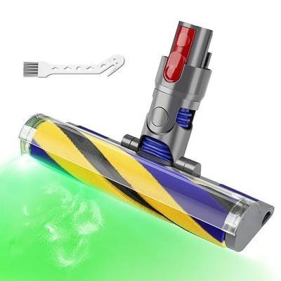 Lemige V15 Fluffy Optic Soft Cleaner Head Replacement for Dyson Vacuum | V7 V8 V11 Animal V15 Detect V10 Cyclone Replacement Parts Upgrade LED Green Light Soft Roller Head Vacuum Attachments