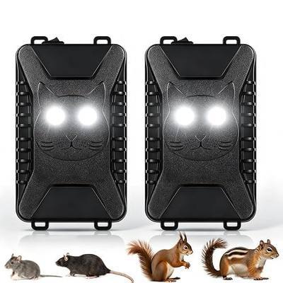 Ultrasonic Rodent Repellent for Car Engine,Battery Powered Mouse Repellent for Cars Under Hood Mouse Deterrent with Flashing Lights,Keep Mice Rats Squirrels Out of Garage Outdoors Indoors (2 Units)