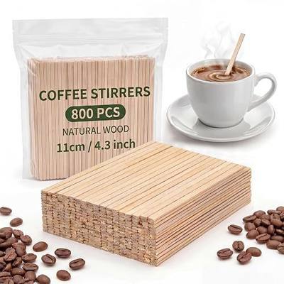 800 Wooden Coffee Stirrers, 4.3 Inch Stir Sticks For Hot & Cold Drinks | Smooth Burr-Free Wood, Odorless, Sturdy In Hot Drinks, Ideal For Coffee, Tea, Office, Cafe, Home, Crafts