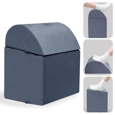 Foot Rest Under Desk, Non-Slip Footrest with 3 Adjustable Heights for Under Desk at Work, Ergonomic Desk Foot Stool with Washable Cover for Leg Rest, Desk, Home, Office, Chair (Grey)