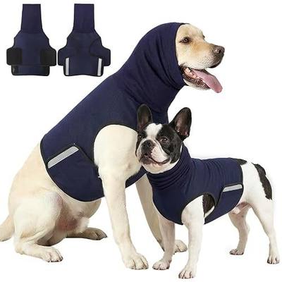 Dog Anxiety Vest,Pet Calming Hoodie Breathable Dog Anti-Anxiety Jacket for Thunder Fireworks and Separation,Blue XXL