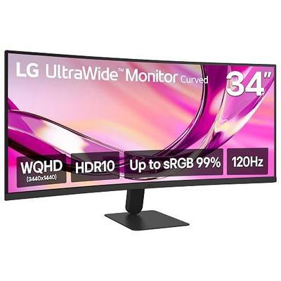 LG 34U60ZB-B 34-inch UltraWide WQHD (3440 x 1440) Curved Computer Monitor, 120Hz, HDR10, 1800R, Switch, Reader Mode, Flicker Safe, Widescreen, HDMI, DP, Black