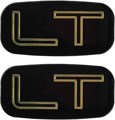 Pair Set LT Emblems 3D Badge Sticker Nameplate Compatible with 99-07 15036136 Chevrolet Silverado Suburban Tahoe Chevy GM (Gold)