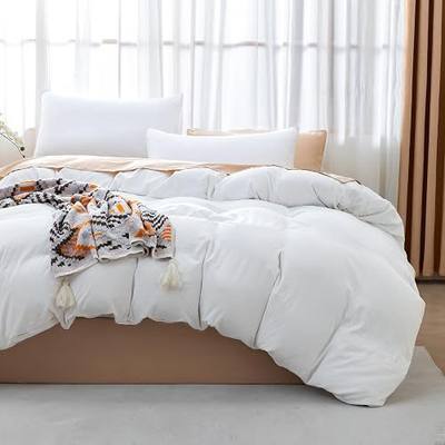 SheRest White Queen Size Duvet Cover Set - 3 Piece Soft Prewashed Microfiber Bedding, Breathable Comforter Cover with Zipper & 8 Ties, Includes 90x90 Duvet Cover & 2 Pillowcases, No Comforter