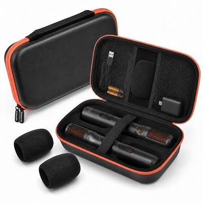Comecase Microphone Carrying Case for JBL EasySing Mic & for JBL PartyBox Wireless Mic 2X, Hard EVA Karaoke Mic Storage Bag Fits 2 Mics, Receiver, Cable, Batteries, Includes 2 Foam Covers, Case Only