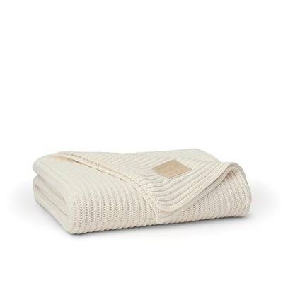 BOLL & BRANCH Sunday Throw Blanket - 70 x 45 - Cream - 100% Organic Luxury Cotton Brand