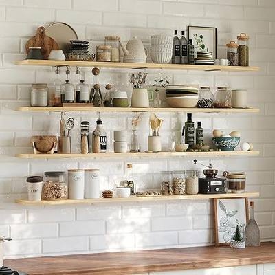 Floating Shelf 60in 4-Pack No Visible Holes, Natural
