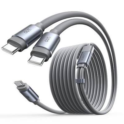 LISEN 140W Dual USB C to USB C Cable, USBC Splitter Multi Charging Cable | Soft Silicone: Tangle-Free, Silky Touch | 1.6FT Split Design | USBC Cable for MacBook Pro/Air, iPad, iPhone 15-17, Samsung