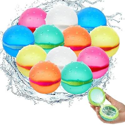 Reusable Water Balloons,Magnetic Self Sealing Quick Refill Water Balloons for Kids,Outdoor Summer Pool Beach Water Bomb Toys Refillable Used for Summer Party Favors Gifts (12 colorful)